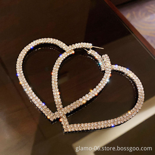 Big punk heart chain inspired hoop earrings gold plated errings ering women jewelry bulk ear ring for women 2021 woman jewelry